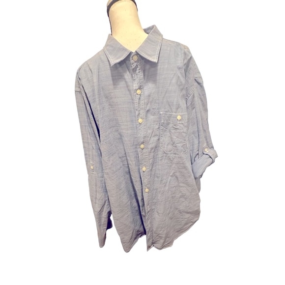 Men’s Big & Tall True Nation Tab Sleeve Button Down Light Blue Size 2XL - Picture 6 of 14